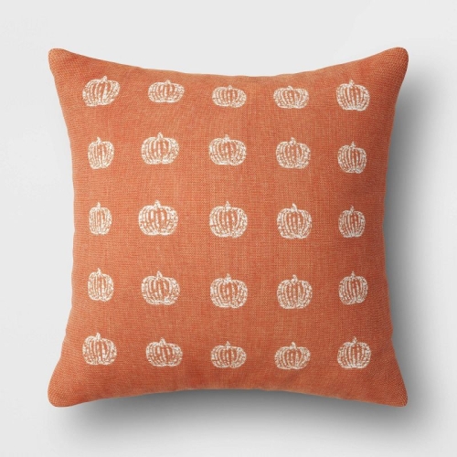 Woven Pumpkin Square Throw Pillow – Threshold™