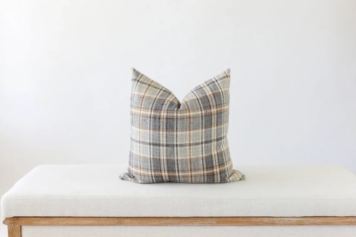 Plaid Fall Throw Pillow