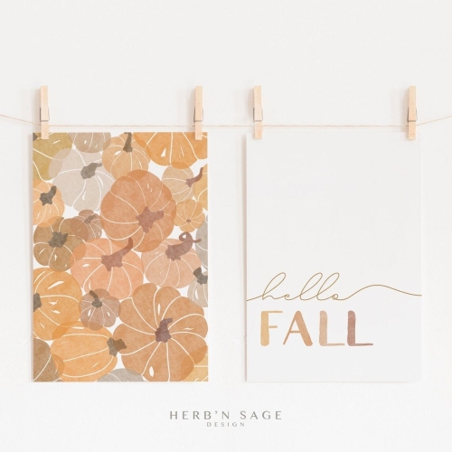 Pumpkin and Fall Prints SET